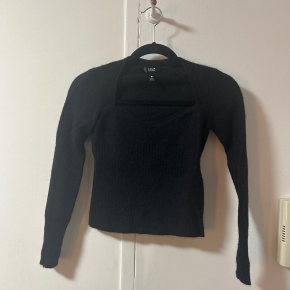 Aqua Cashmere Black Sweater - Picture 1 of 4